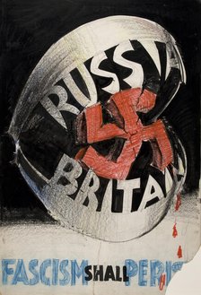 'Fascism shall perish', World War II poster, between 1939 and 1946. Creator: Central Office of Information.