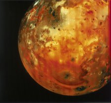 Nearly full view of Io, one of the moons of Jupiter, 1979. Artist: Unknown