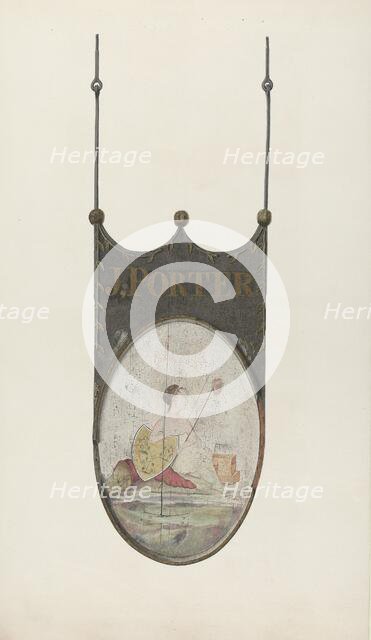 Tavern Sign: "J. Porter", c. 1939. Creator: Alfred Parys.