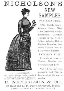 Nicholson's New Samples, 1883. Creator: Unknown.