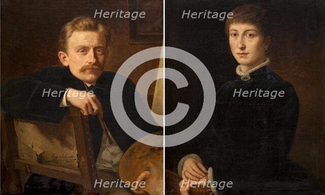 The Painter and Madame Hippolyte Van Soom, 1883. Creator: Eugene Siberdt.