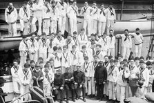 Boy sailors on the USS Newport, between c1910 and c1915. Creator: Bain News Service.