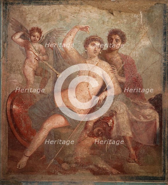 Mars and Venus, 1st H. 1st cen. AD. Creator: Roman-Pompeian wall painting.