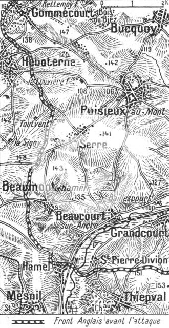 'Terrain de l'offensive britannique sur les deux rives de l'Ancre', 1916. Creator: Unknown.