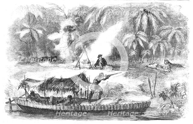 A Mid-day Halt on the Rio Trombutas, Brazil, 1857. Creator: Unknown.