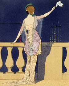 'Farewell at Night', design for an evening dress by Jeanne Paquin, early 20th century. Artist: Georges Barbier
