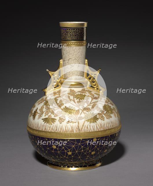Vase, c. 1884-1887. Creator: Edward Lycett (American, 1833-1910); Faience Manufacturing Company (American).