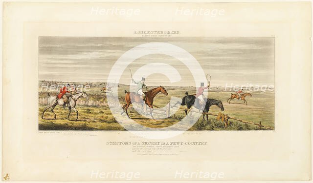 Symptoms of a Skurry, plate three from The Leicestershire Hunt, published 1825. Creator: John Dean Paul.