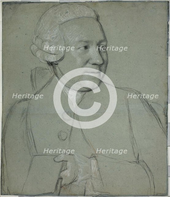 Portrait of a Man Holding a Book, Turned to the Right, 1758/62. Creator: Jean-Etienne Liotard.