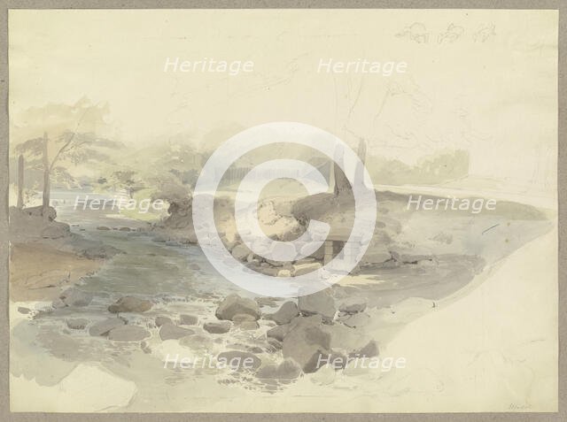 The Ilse flowing between trees near Ilsenburg, c1844. Creator: Carl Theodor Reiffenstein.