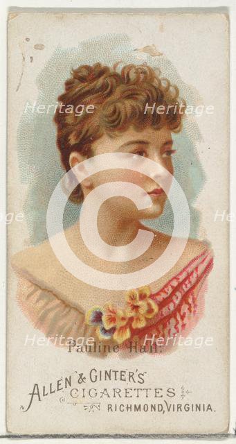 Pauline Hall, from World's Beauties, Series 1 (N26) for Allen & Ginter Cigarettes, 1888., 1888. Creator: Allen & Ginter.