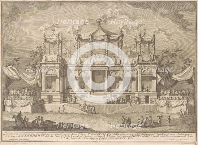 The Seconda Macchina for the Chinea of 1770: The Fish Market Portico, 1770. Creator: Giuseppe Vasi.