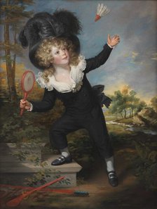 Portrait of Kennett Dixon playing shuttlecock, c1790. Creator: Beechey, Sir William (1753-1839).