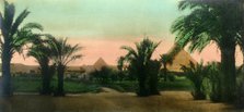 'Cairo: Village near the Gizeh Pyramids', c1918-c1939. Creator: Unknown.