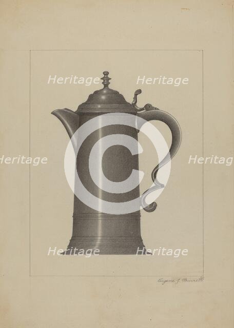 Pewter Flagon, c. 1936. Creator: Eugene Barrell.