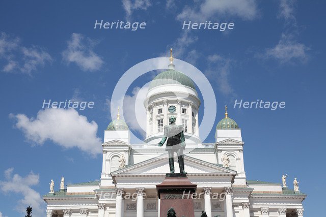 Lutheran Cathedral and the statue of Emperor Alexander II of Russia, Helsinki, Finland, 2011. Artist: Sheldon Marshall