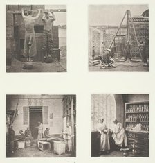 Rolling Scented Caper and Gunpowder Teas; Weighing Tea for Exportation; A Tea House..., c. 1868. Creator: John Thomson.