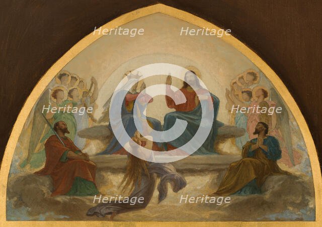 Esquisse pour l'église Saint-Gervais : La Vierge intercédant près de Jésus pour les..., c.1869-1871. Creator: Armand Felix Marie Jobbe-Duval.