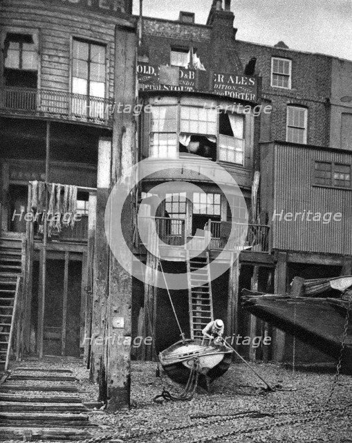 Old pub on the River Thames, London, 1926-1927. Artist: Unknown