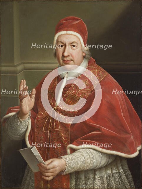 Portrait of the Pope Benedict XIV (1675-1758), First half of the 18th cent.. Creator: Anonymous.