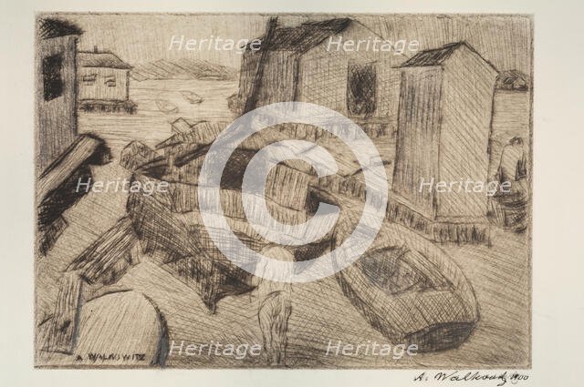 Street Scene, Building, Or Portrait, 1900. Creator: Abraham Walkowitz.