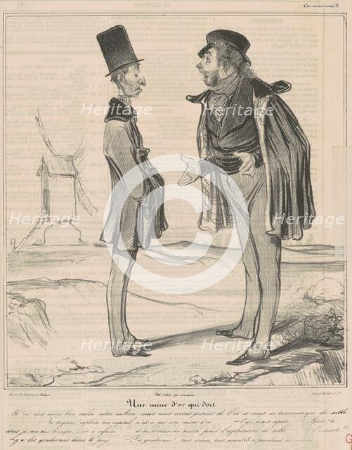 Une mine d'or qui dort, 19th century. Creator: Honore Daumier.