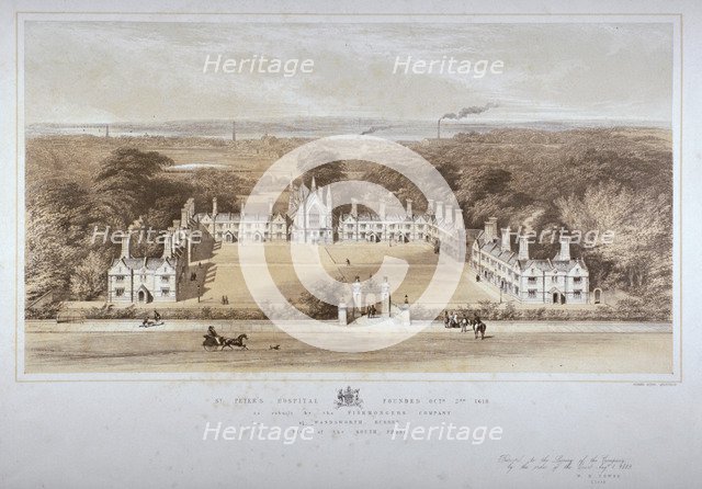 St Peter's Hospital, East Hill, Wandsworth, London, 1849.                                          Artist: Anon