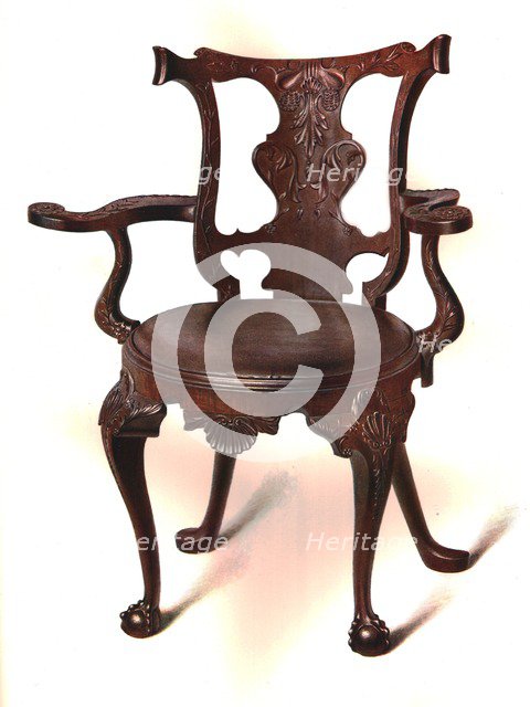 Writing chair, 1906. Artist: Shirley Slocombe.