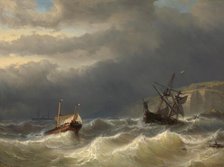 Storm in the Strait of Dover, 1819-1866. Creator: Johan Hendrick Louis Meijer.
