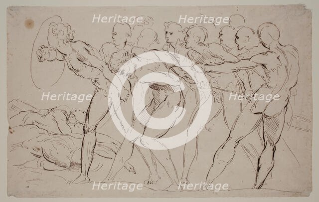 Battle Scene with Captives, 19th century. Creator: Unknown Italian; After Raphael Italian, 1483-1520.