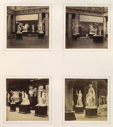 [Greek Court with Sculpture of Discobolus; Roman Court with Sculptures of Gladiator, M..., ca. 1859. Creator: Attributed to Philip Henry Delamotte.