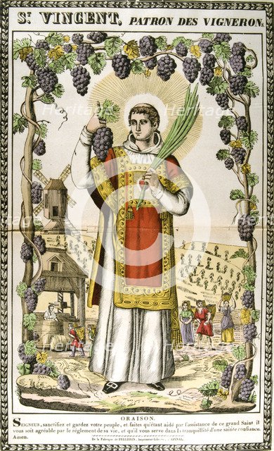 St Vincent, Spanish Christian martyr, 19th century. Artist: Anon