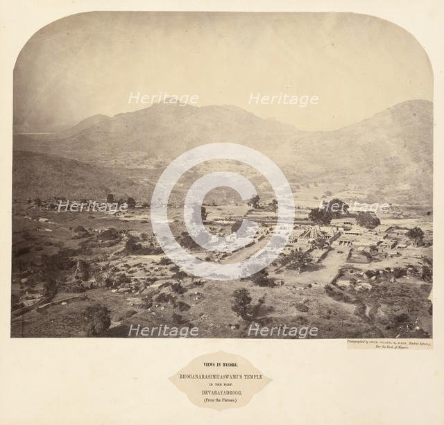 Views in Mysore: Bhoganarasimhaswami's temple, in the fort, Devarayadroog..., 1862-1865. Creator: Lieutenant Colonel Henry Dixon (British, 1824-1883).
