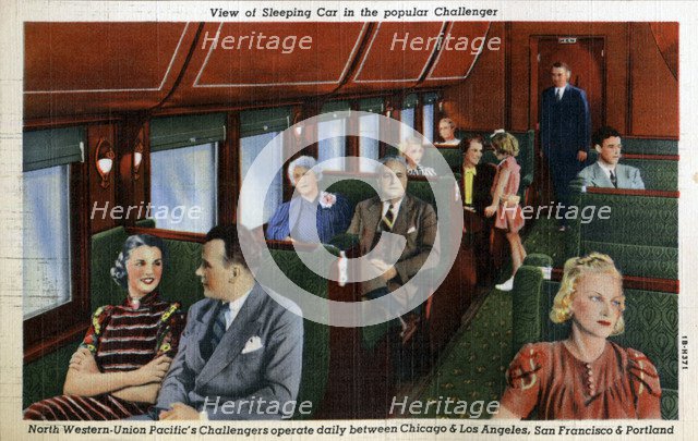 Sleeping car on the North Western Union Pacific's popular 'Challenger' train, USA, 1941. Artist: Unknown