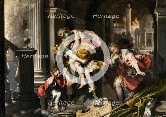 Aeneas Fleeing Troy, 1598. Creator: Barocci; Federigo (1528-1612).