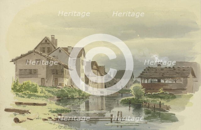 View of a Swiss village, c1849. Creator: Carl Theodor Reiffenstein.
