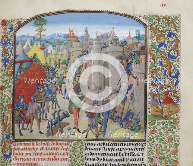 Siege of the château de Duras by the French in 1377, ca 1470-1475. Creator: Liédet, Loyset (1420-1479).