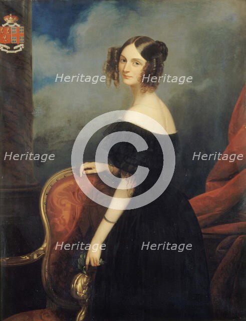 Portrait de la duchesse de Valençay, comtesse de Talleyrand-Périgord., c.1838. Creator: Claude-Marie Dubufe.