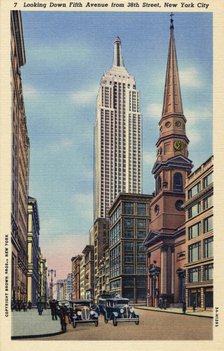 Looking down Fifth Avenue from 38th Street, New York City, New York, USA, 1933. Artist: Unknown