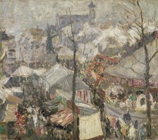 Fair at Vrijdagmarkt in Ghent, 1907. Creator: Gustave De Smet.