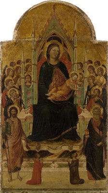 Madonna and Child Enthroned with Angels, Saints and Donors, before 1330. Creator: Jacopo del Casentino.