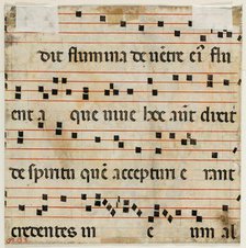 Choral Leaf Fragment: Text with Musical Notation, early 15th century. Creator: Lorenzo Monaco