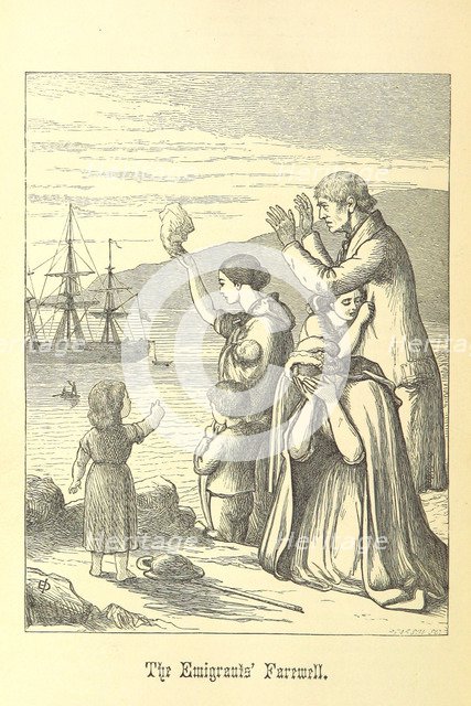 Emigrants Leave Ireland. From Illustrated History of Ireland by Mary Frances Cusack, 1868.