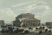 The Saint Petersburg Imperial Bolshoi Kamenny Theatre, End 1840s. Creator: Diez, Samuel Friedrich (1803-1873).