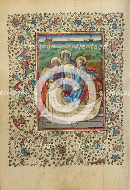 The Lamentation and The Entombment; Book of Hours, about 1460. Creator: Unknown.