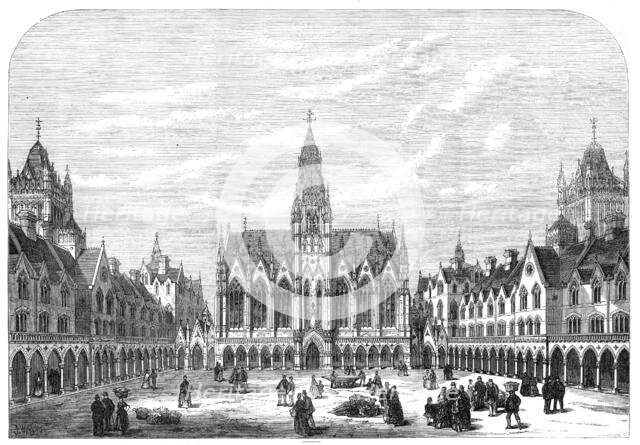 Columbia Market, Bethnal-Green, the quadrangle, 1869. Creator: F. Watkins.