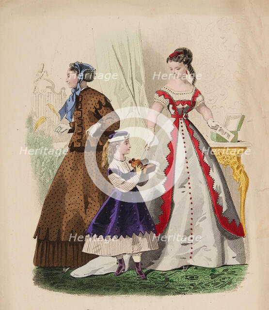 Fashion plate - Journal des Demoiselles XII, 1866. Creator: Gilquin fils.