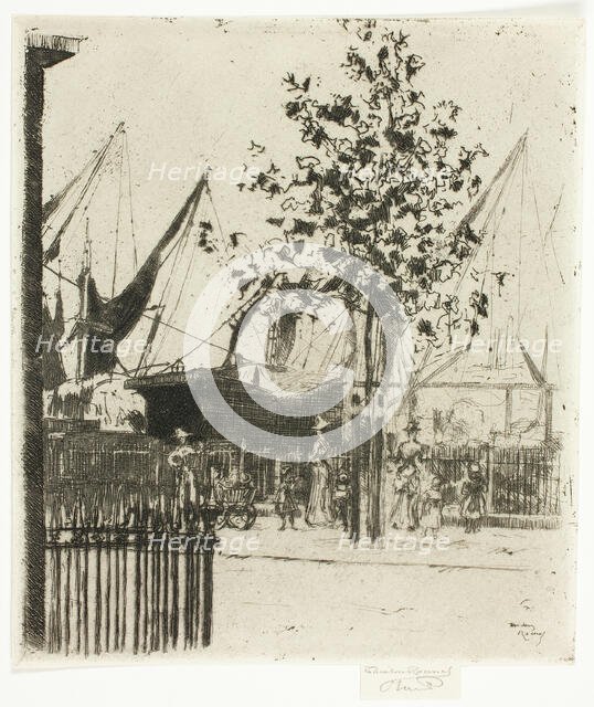 The Corner of Luna Street, Chelsea Embankment, 1888-89. Creator: Theodore Roussel.