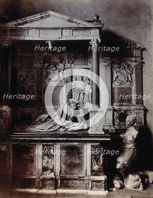 The church of St Bartholomew the Great: interior view showing the monument of Lord Rich. c1900.. Creator: Unknown.