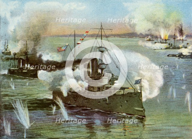 'The 'Olympia' at Manila', 1898. Artist: Unknown